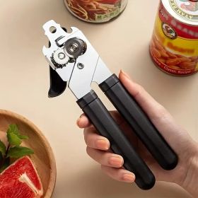 Original Heavy-duty Stainless Steel Smoothed Edge Manual Can Opener And Bottle Opener, Soft Ergonomic Handle, Large Handheld Easy-to-turn Knob