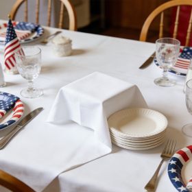 White Linen Tablecloth-4936 (Option: 6926398654936)